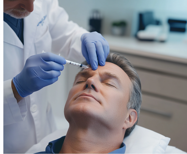 Injection toxine botulique homme